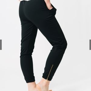 Zyia Black Peak Zipper Joggers